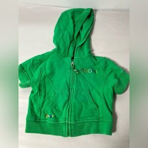 Coogi Short Sleeve Full Zip Sweater Baby Boy 6m Green‎ Logo Hooded Pockets